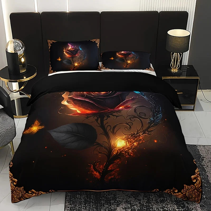 2025 Digital Print Duvet Cover Pillowcases Breathable Bedding Set