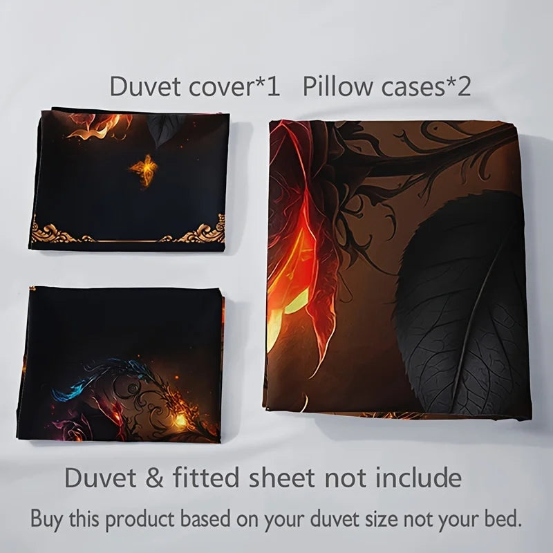 2025 Digital Print Duvet Cover Pillowcases Breathable Bedding Set