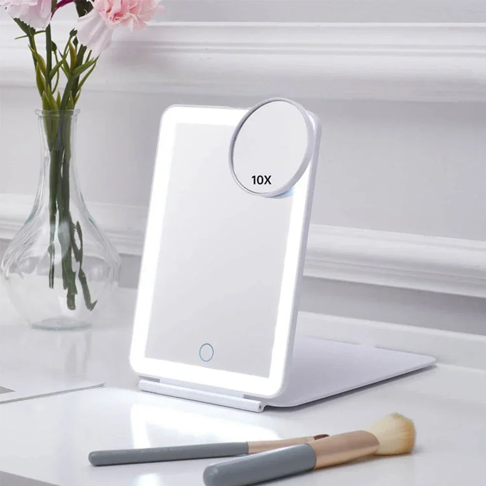 Makeup Folding 3 Colors Light Mode LED Table Light Mirror