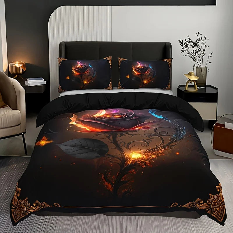 2025 Digital Print Duvet Cover Pillowcases Breathable Bedding Set