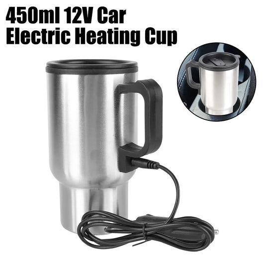 12V 450ml Car Coffee, Camping Travel Kettle Heating Cup 2025