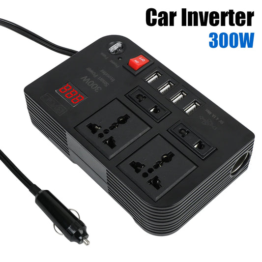 300W DC 12V to AC 220V Converter 1 Fuse Switch Car Power Adapter 2025