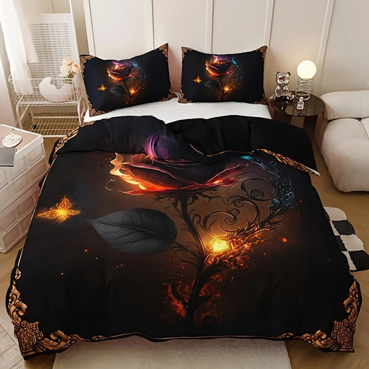 2025 Digital Print Duvet Cover Pillowcases Breathable Bedding Set