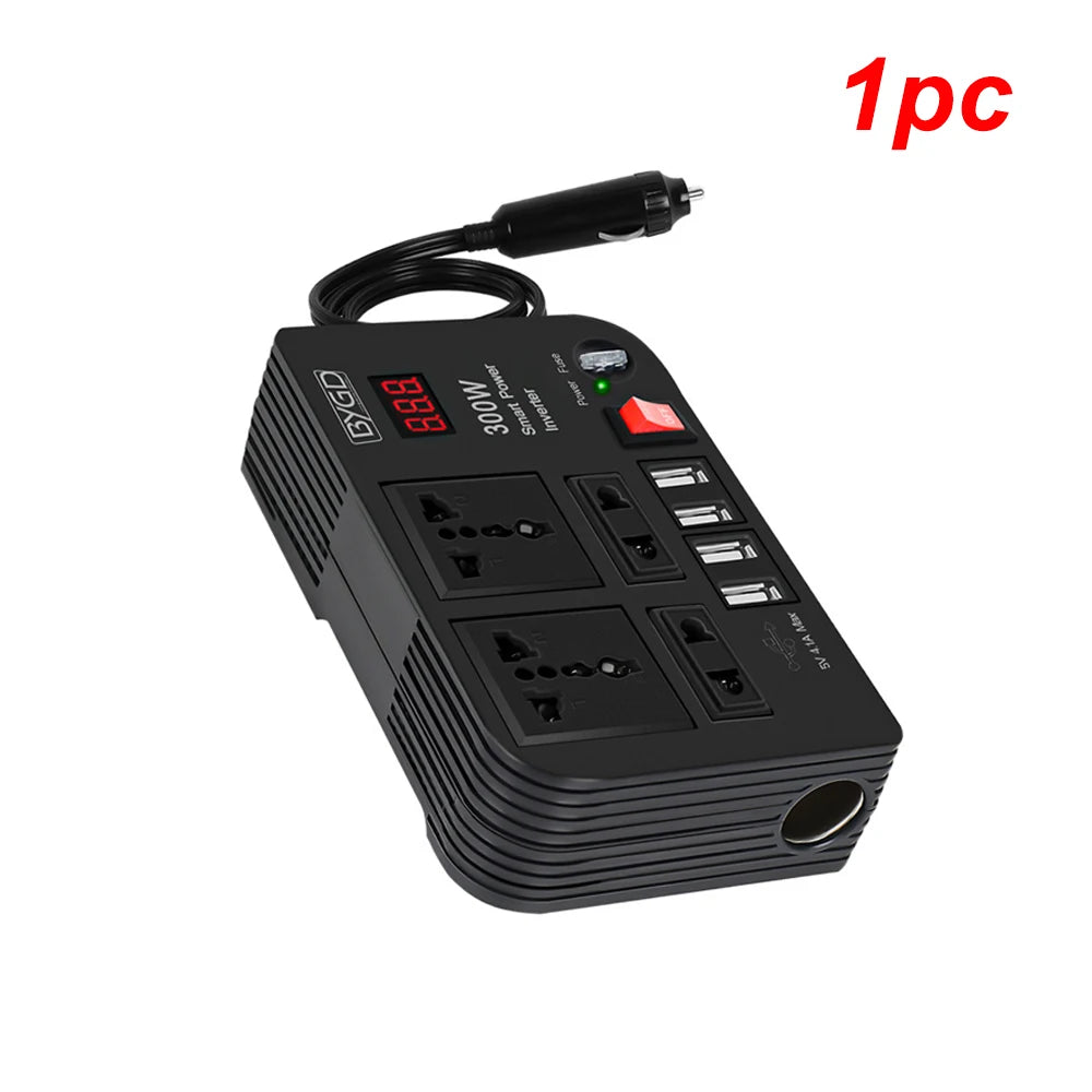 300W DC 12V to AC 220V Converter 1 Fuse Switch Car Power Adapter 2025