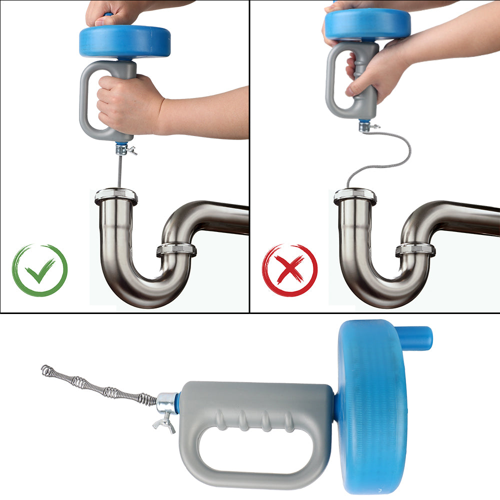 Toilet Sink Drain Unblocker Handheld Bathroom Kitchen